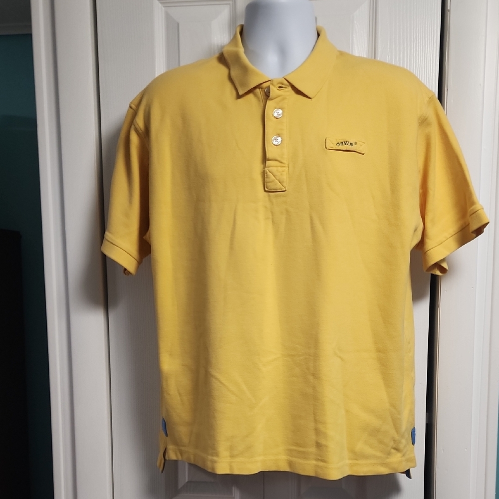 Men's Orvis  Bright Yellow Polo Shirt Large